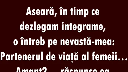 Bancul de miercuri | Partenerul de viață al femeii