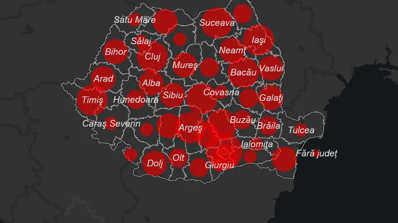 Municipiul București și 18 județe sunt în scenariul roșu. Topul zonelor unde s-au înregistrat cele mai multe infectări SARS-CoV-2