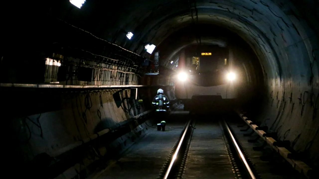 Un tânăr teribilist s-a filmat plimbându-se agățat de tamponul unei garnituri de METROU