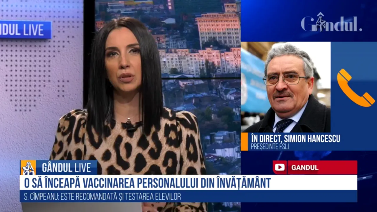 GÂNDUL LIVE. Simion Hăncescu, președintele FSLI: Riscul de infectare cu COVID pentru profesori este foarte mare!