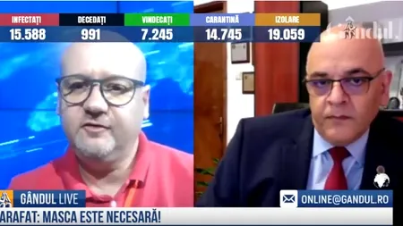 EXCLUSIV GÂNDUL LIVE: Raed Arafat: Măsurile vor fi luate gradual după 15 mai / Suntem într-o relație de conviețuire cu virusul / Am transmis o parte din responsabilitate către omul de rând