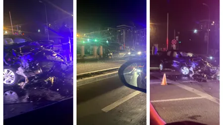 FOTO | Accident rutier pe Șoseaua Pipera. Două mașini s-au ciocnit, lângă sediul DRPCIV