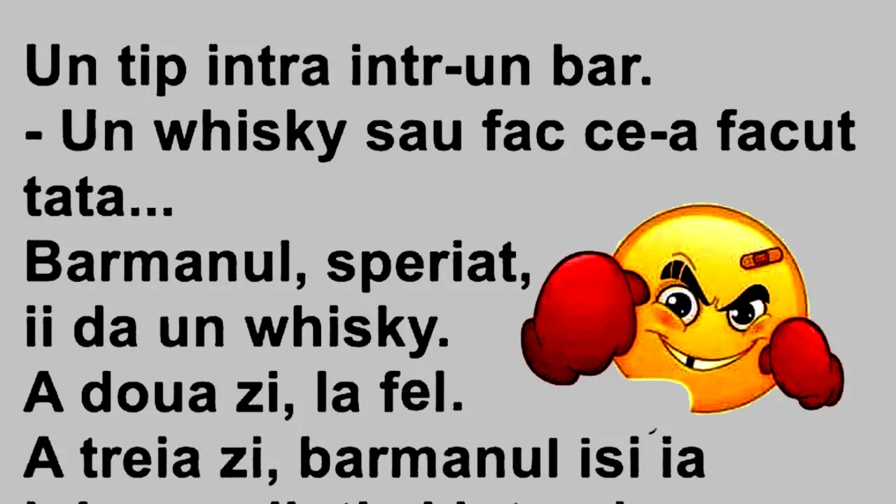 Bancul de duminică | Un tip intră în bar: 
