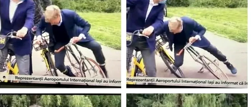 Șeful Raiffeisen România a căzut cu bicicleta în timp ce se plimba cu Nicușor Dan. S-a prăbușit peste ministrul Mediului | VIDEO