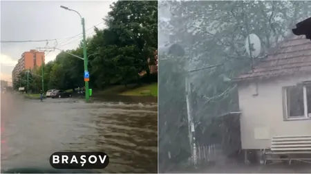 Ploile torențiale au inundat garaje și au doborât arbori în Brașov. Furtuna cu grindină a făcut prăpăd și în Bihor