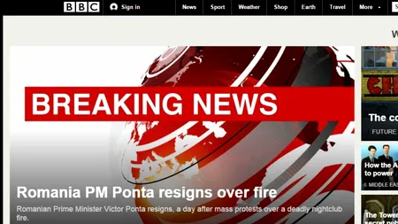 Presa străină anunță demisia lui Ponta și a Guvernului, în urma protestelor de stradă 