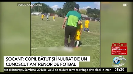 Un copil de 10 ani a fost înjurat și bătut de antrenorul său în timpul unui meci. Părinții nu au spus nimic, deși erau acolo