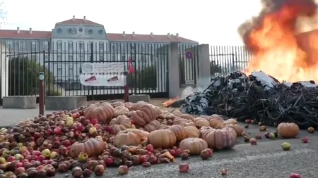 VIDEO | Fermierii răscolesc Franța / Aruncă vinul și dau foc lavandei / Ce spune noul premier