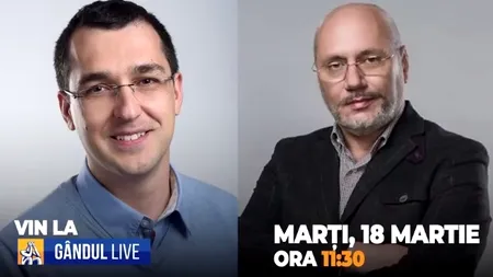 GÂNDUL LIVE | Vlad Voiculescu și dr. Cristian Andrei sunt invitații Emmei Zeicescu, pe 18 martie, la ora 11.30