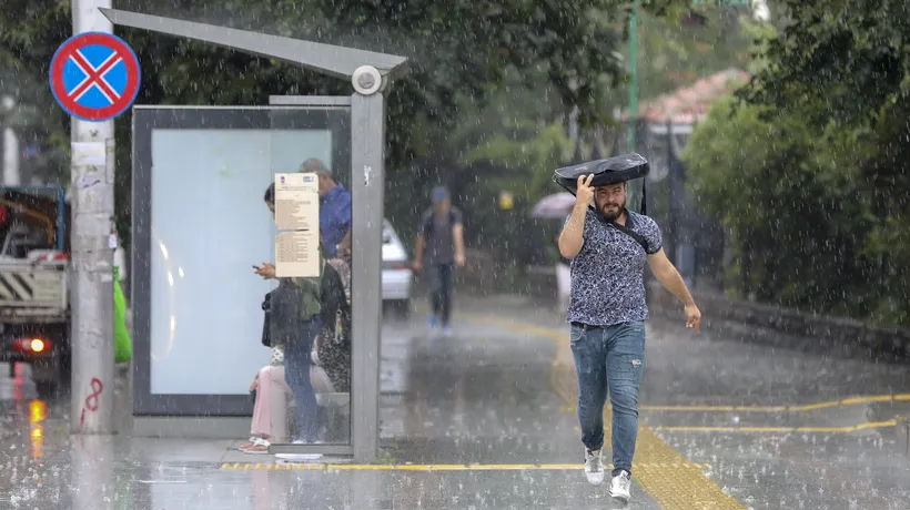 ALERTĂ METEO: Avertizare de ploi torențiale și furtună în 16 județe. Miercuri, frig, ploi și vânt puternic