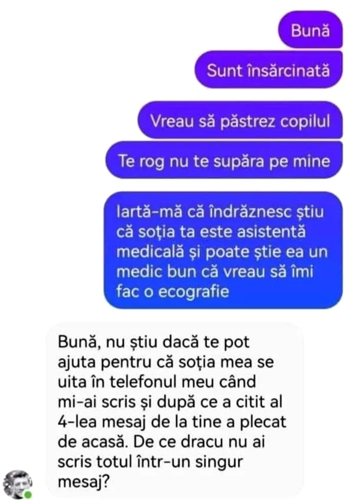Bancul de joi | „Sunt însărcinată. Vreau să păstrez copilul. Te rog nu te supăra pe mine”