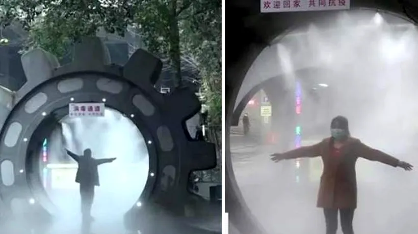 Lupta împotriva coronavirusului, NEXT LEVEL în China! Au montat tuneluri de dezinfectare împotriva COVID-19 pe străzi - VIDEO
