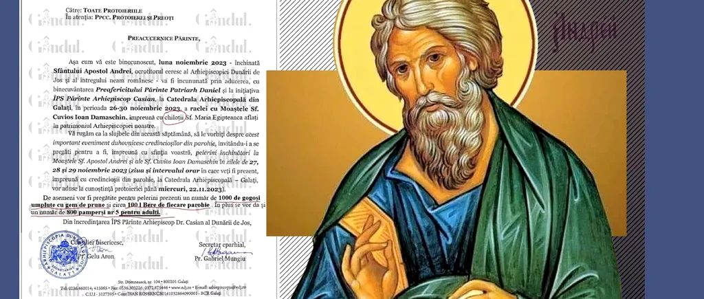 EXCLUSIV. Fake news REVOLTĂTOR de Sfântul Andrei. Un document măsluit al Bisericii cheamă credincioșii să se închine la chiloții Sfintei Maria Egipteanca