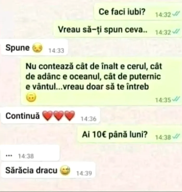 Bancul de vineri | Declarație de dragoste cu final neașteptat