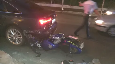 Un motociclist, rănit grav, după un gest inconștient pe Calea Văcărești. De unde l-au scos medicii veniți la fața locului