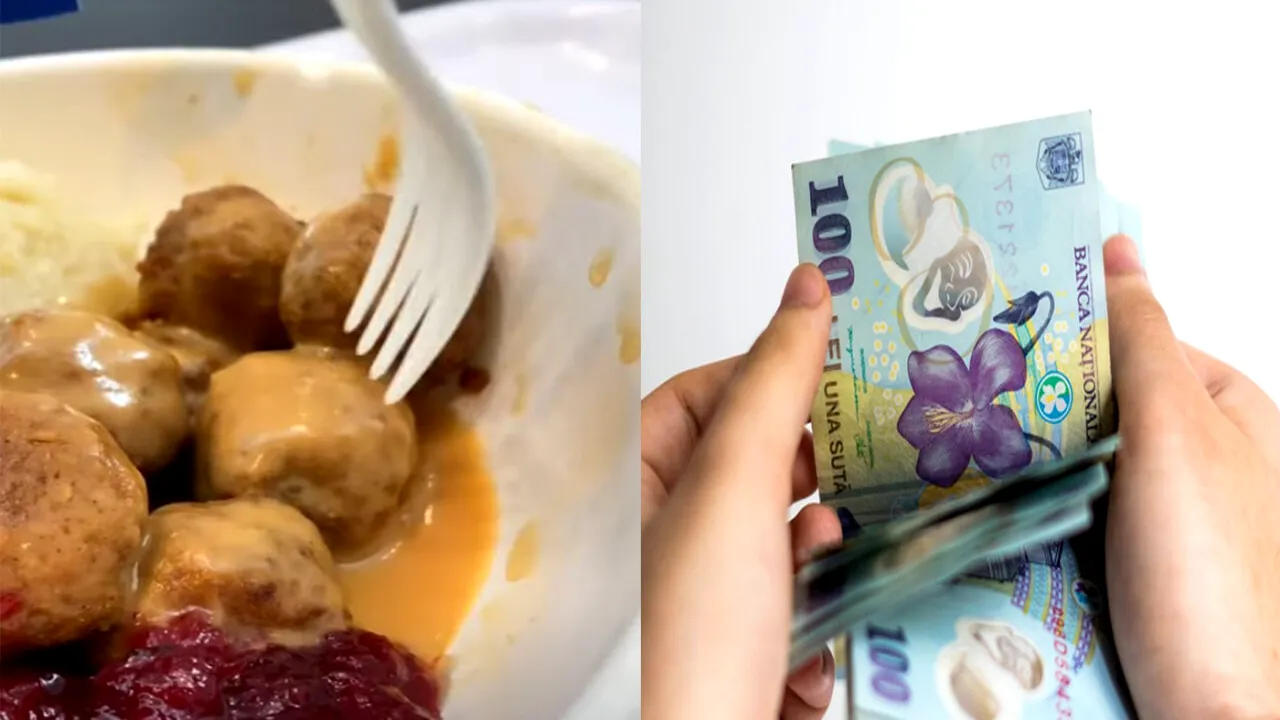 Cât costă o porție de 8 chifteluțe de porc și vită cu piure de cartofi, sos brun, gem de merișoare și mazăre la Ikea