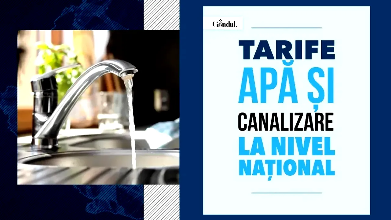 TOP 3 tarife la apă potabilă și canalizare în România, în luna august 2026. Unde sunt cele mai mari/mici prețuri și cât plătesc bucureștenii