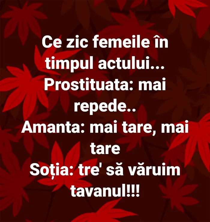 Bancul de duminică | Ce zic femeile în timpul actului