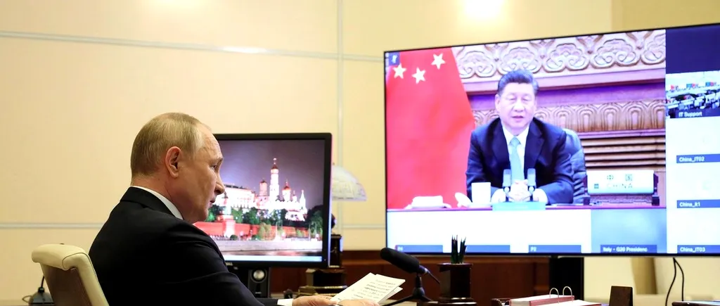 Vladimir Putin, videoconferință cu Xi Jinping, președintele Chinei: ”O retorică foarte, foarte agresivă din partea NATO și SUA”