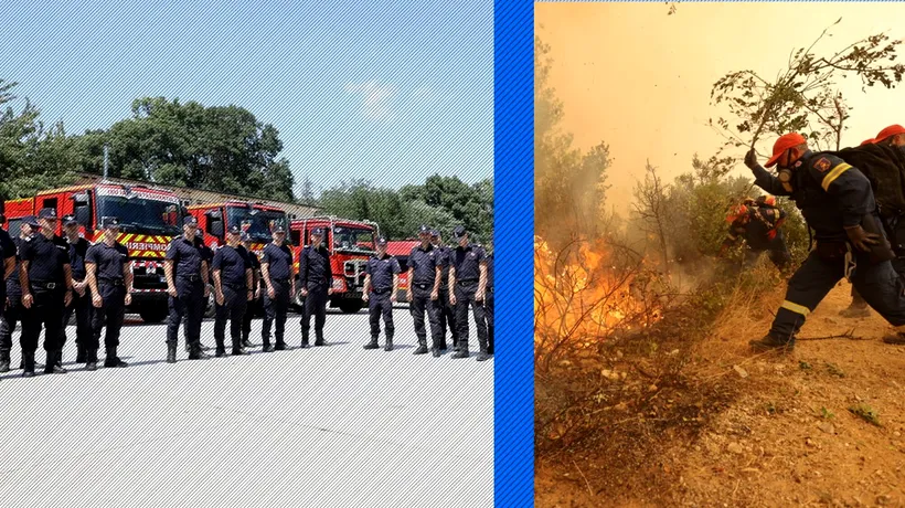 FOTO | Alți zeci de pompieri români pleacă în Grecia pentru a ajuta la stingerea incendiilor