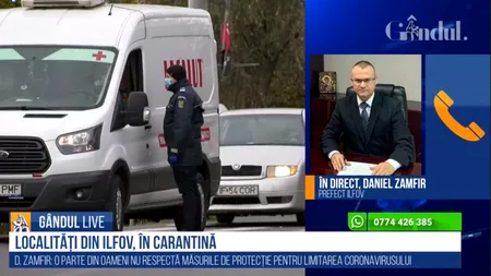 Daniel Zamfir, prefect de Ilfov, la GÂNDUL LIVE, despre carantinarea unor localități din județ: „Cea mai complicată situație este la Chiajna” - VIDEO