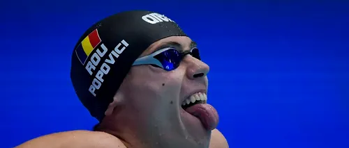David Popovici a câștigat și finala de 100 de metri liber. Înotătorul român a devenit dublu campion mondial