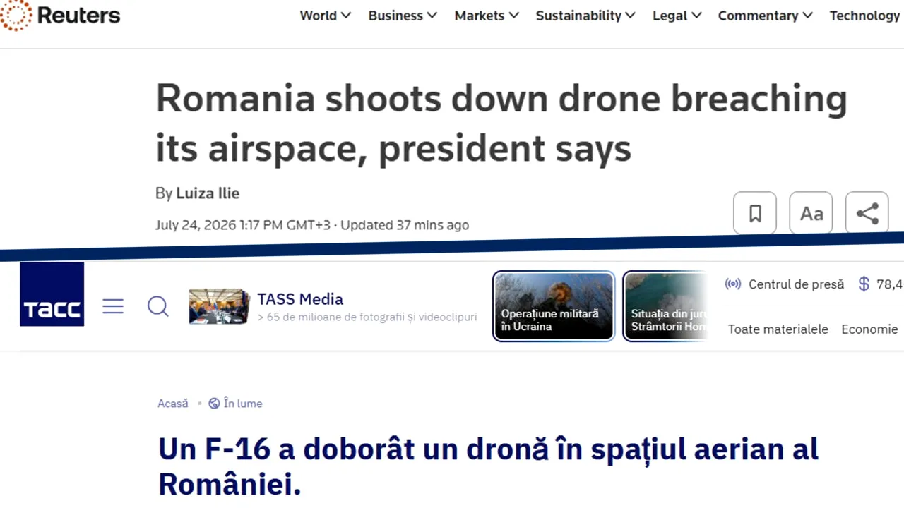 Ce scrie presa internațională despre prima dronă doborâtă în România de un avion F-16 cu pilot român