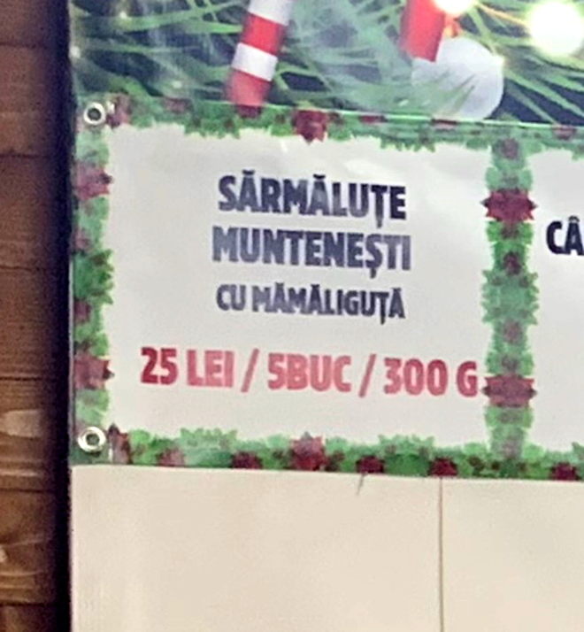 Prețuri ca în Cluj! Câți lei costă o porție de sarmale cu mămăliguță, în Târgul de Crăciun din București