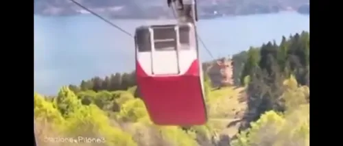 Imagini cu momentul în care telecabina din Italia în care erau 15 turiști se prăbușește (VIDEO)