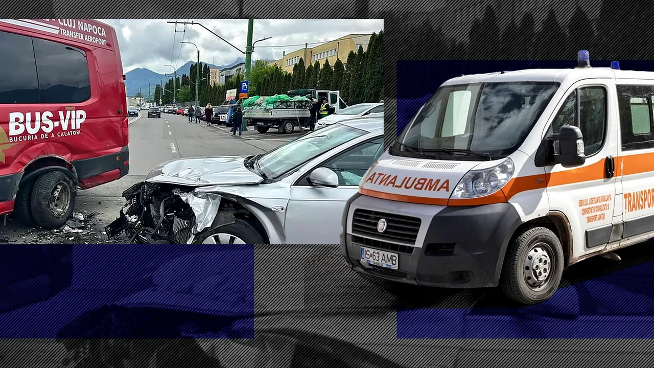 Un microbuz cu 15 copii a fost implicat într-un ACCIDENT rutier în Brașov. 13 persoane au fost transportate la spital