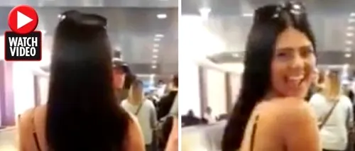 O tânără s-a lăsat filmată aproape goală pe scările rulante din interiorul unui aeroport - FOTO VIDEO