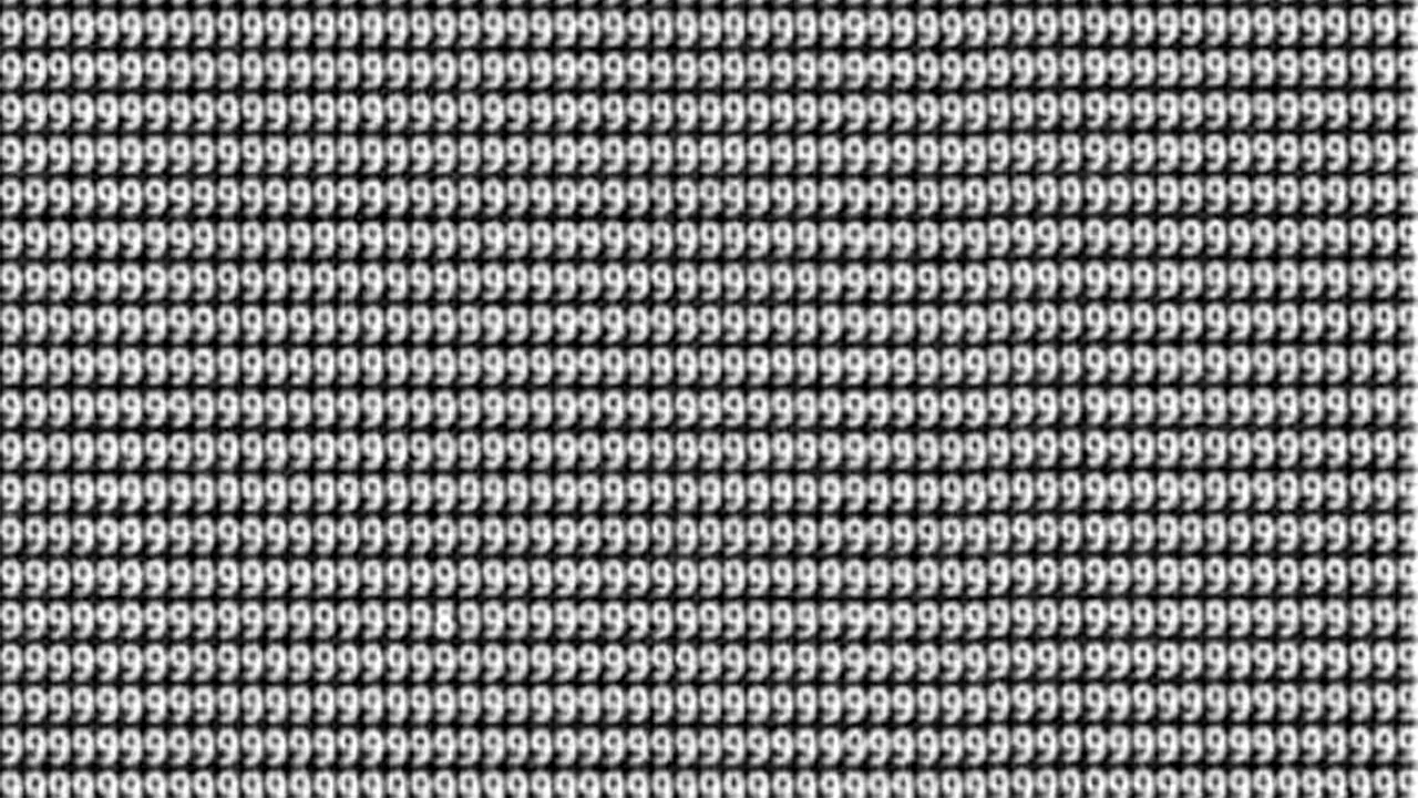 Test de logică | Nu toate cifrele din imagine sunt 9. Găsiți singura cifră 8 în cel mult 5 secunde