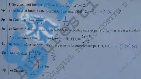 BAREM BAC MATEMATICĂ 2012 M1 ȘI M2