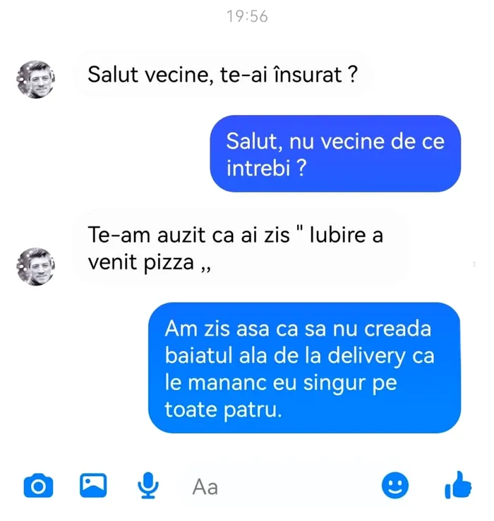 BANCUL ZILEI Vecinul și livratorul de pizza