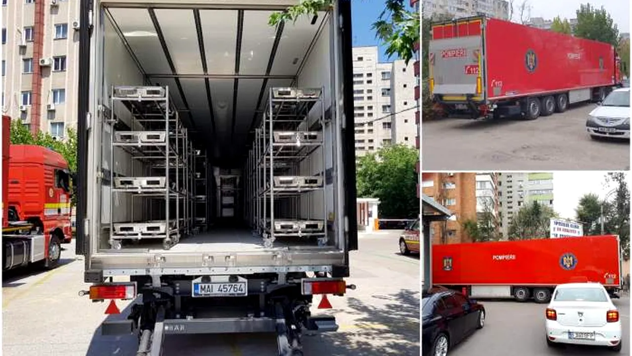 Crunt! O morgă mobilă a fost amplasată în curtea unui mare spital din țară, pentru morții de COVID