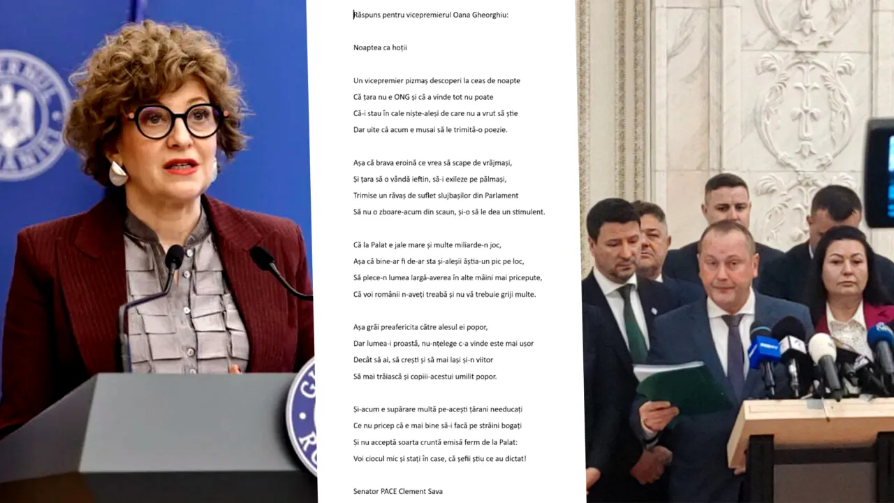 Parlamentarii PACE răspund cu versuri la ironiile vicepremierului Oana Gheorghiu: 