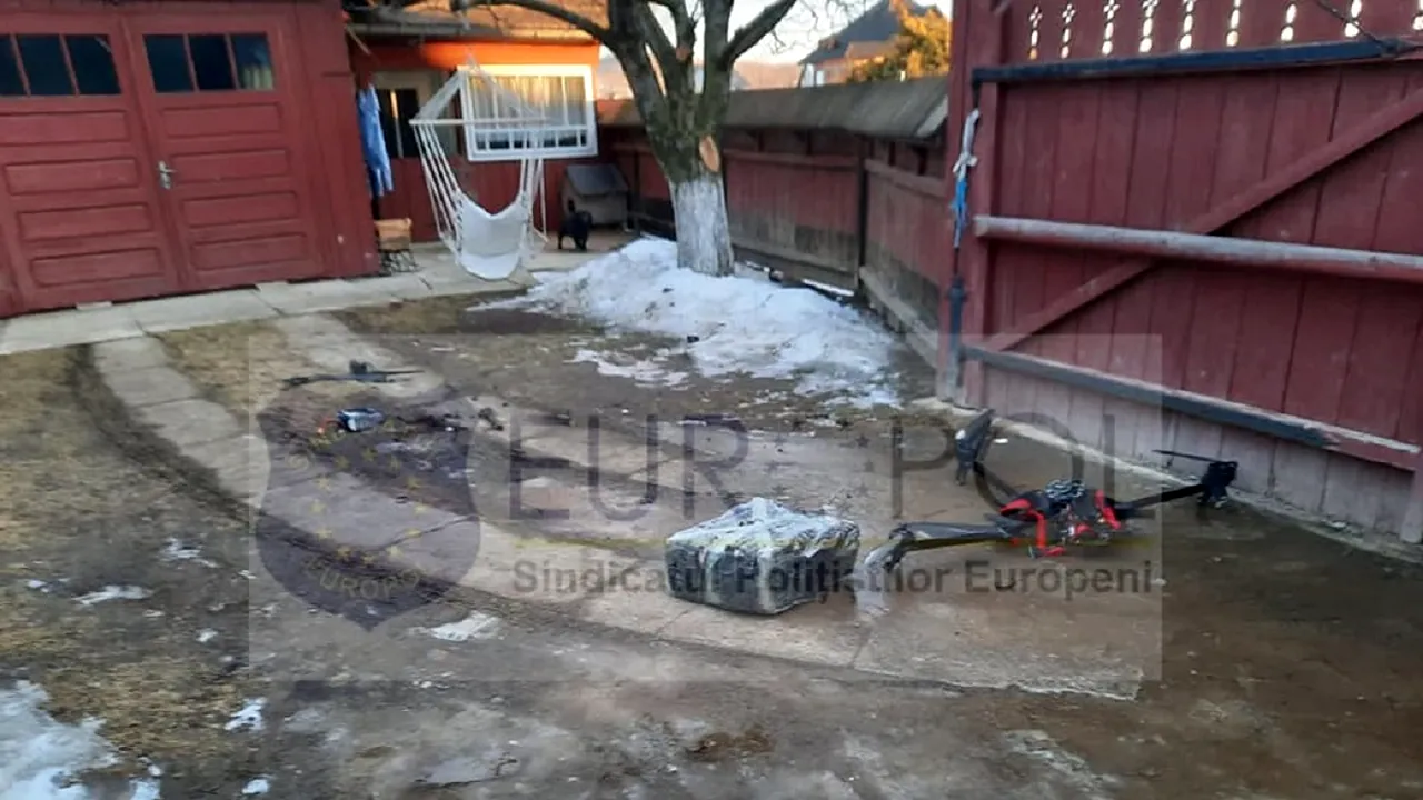 O dronă care transporta țigări de contrabandă a căzut în curtea unei femei din județul Suceava