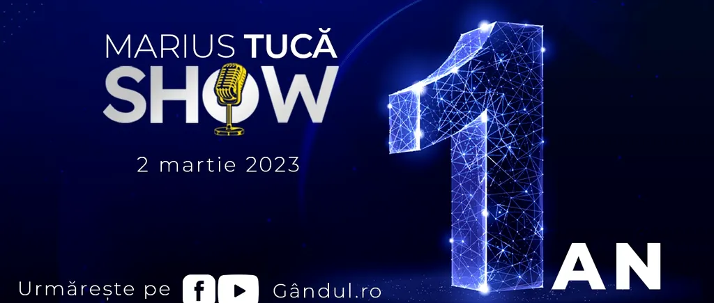 Marius Tucă Show aniversează 1 an de EXCELENȚĂ la Gândul.ro. Zeci de emisiuni fabuloase, invitați de marcă, milioane de vizualizări!