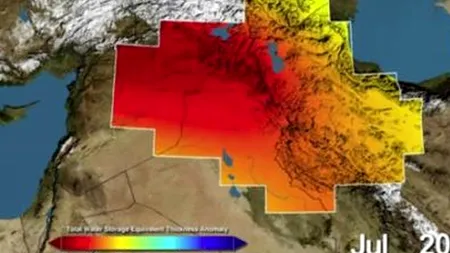 Legătura dintre apa din Orientul Mijlociu  și gravitația Pământului. „Este alarmant