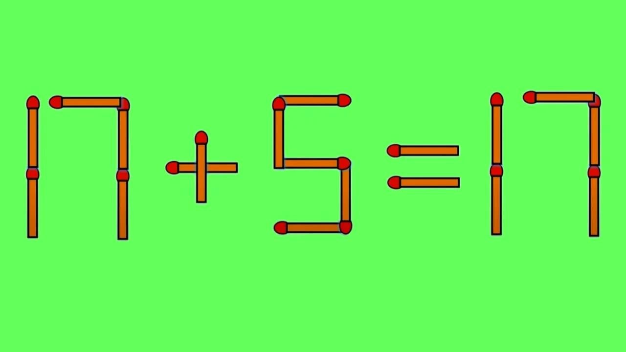 Test de inteligență | 17 + 5 = 17 este greșit. Pentru a corecta egalitatea, mutați un singur chibrit