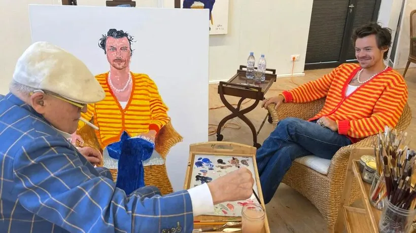 Portretul lui Harry Styles realizat de Hockney va fi expus la National Portrait Gallery
