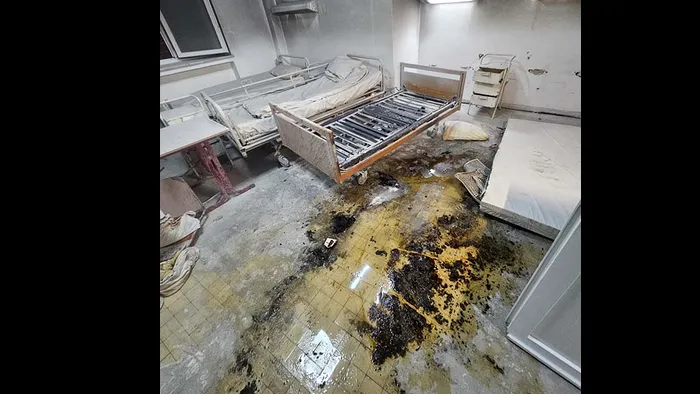 Așa arată salonul care a ars la spitalul din Reșița / Sursa FOTO: reper24.ro