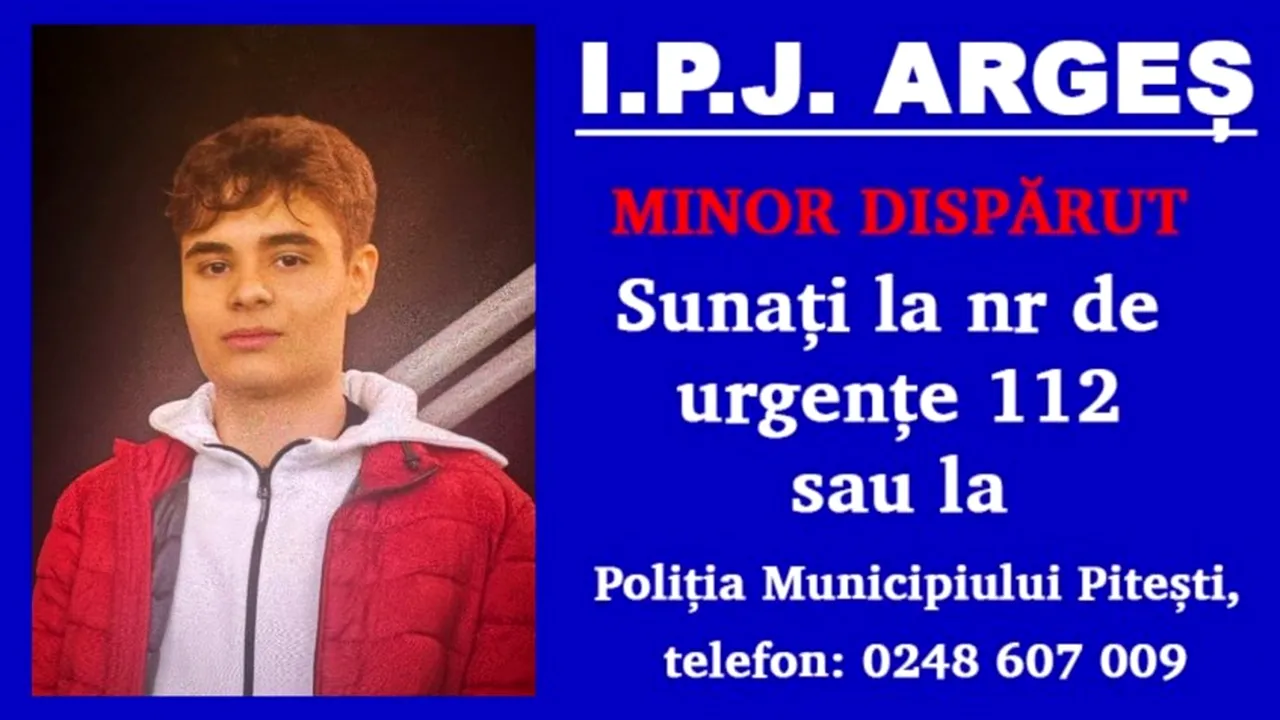 Adolescent de 15 ani, din Pitești, DISPĂRUT de acasă. Disperați, părinții au cerut ajutorul Poliției