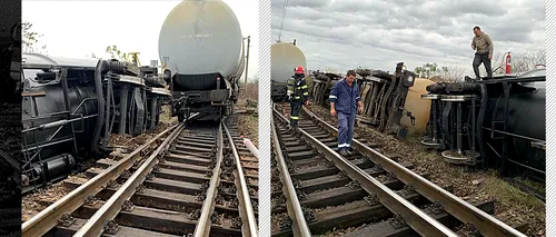Un marfar privat cu 26 de cisterne de motorină a deraiat lângă Arad. Circulația tuturor trenurilor pe ruta Arad-București a fost blocată