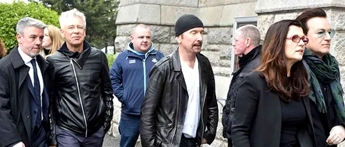 Concert U2 la o înmormântare: Bono a cântat pentru prima dată în public după accidentul din 2014