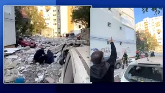 Bucăți din „blocul groazei” cad pe pompierii ISU, în live pe Instagram: „Uite, cade, cade! Poate să cadă tot blocul! Dați-vă la o parte, nu mai filmați!”