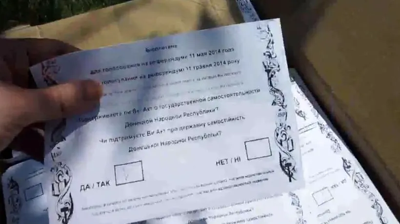Autoritățile de la Kiev au capturat 100.000 de buletine de vot gata ștampilate cu Da, de la separatiștii din Donețk