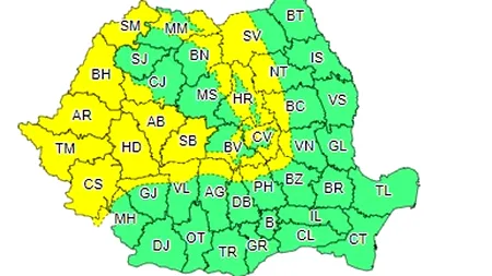 Se strică vremea în următoarele zile. ANM anunță cod galben de frig, ploi și vijelii