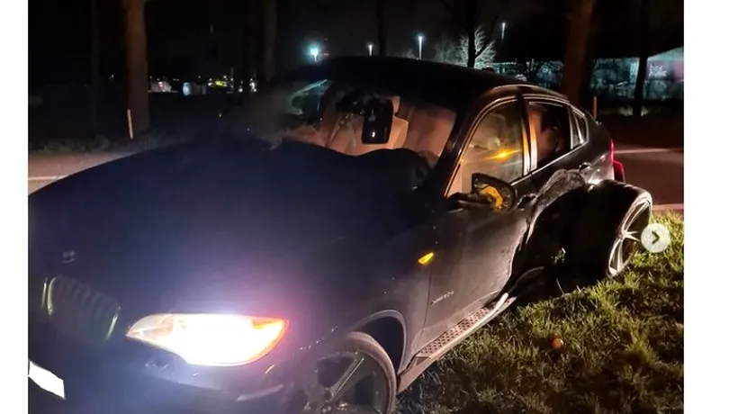 Un ROMÂN care a făcut accident cu un BMW furat în Belgia, găsit zăcând într-un șanț, în Olanda
