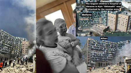 ATACUL Rusiei asupra unui spital de copii din KIEV / Zelenski: Rusia nu poate pretinde că nu cunoaște unde zboară rachetele sale